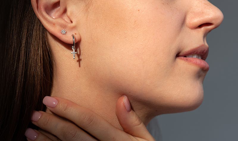 Diamond Studs + Hoop Earrings