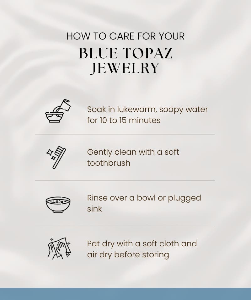 Infographic - How to Care for Blue Topaz Jewelry – Complete Cleaning & Maintenance Guide