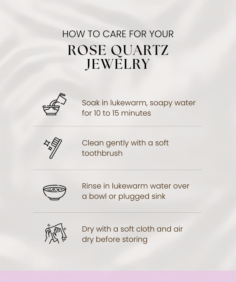Infographic - How to Care for Rose Quartz Jewelry – Complete Cleaning & Maintenance Guide
