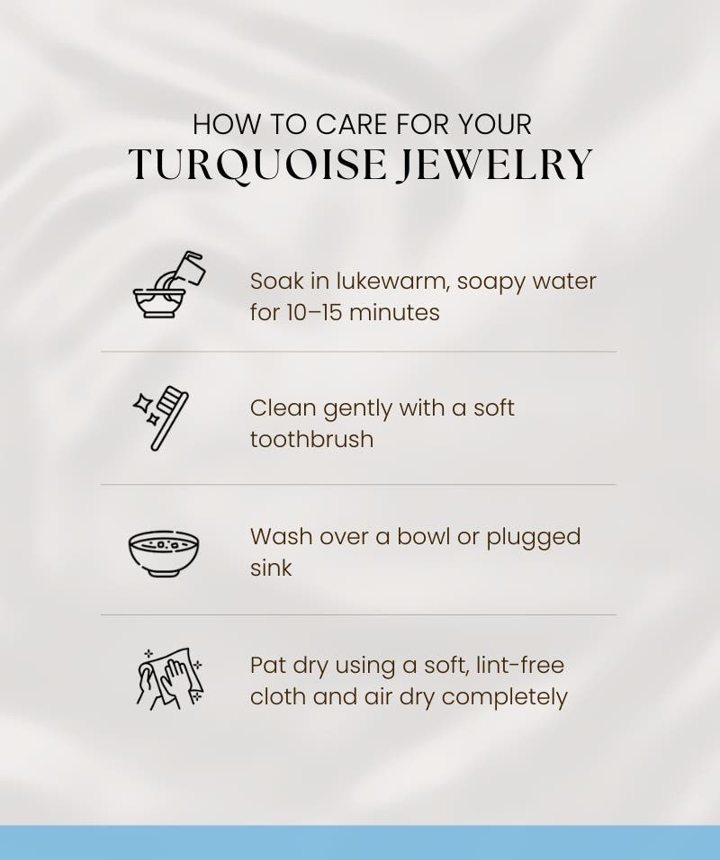 Infographic Care Guide for Turquoise Jewelry