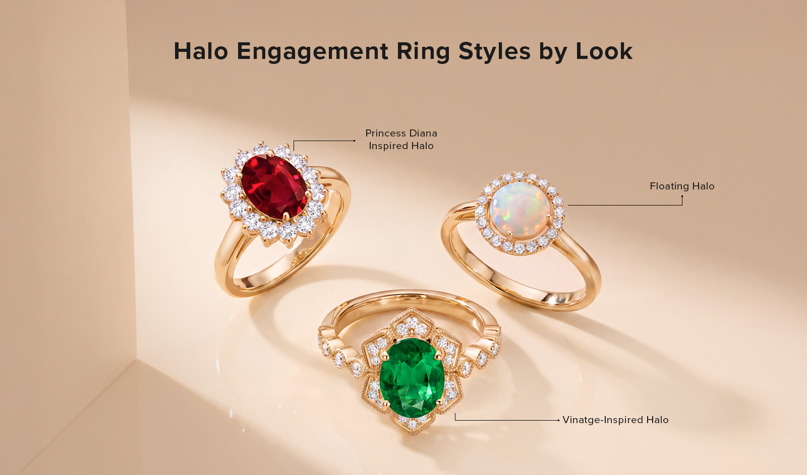 Popular Halo Engagement Ring Styles by Look